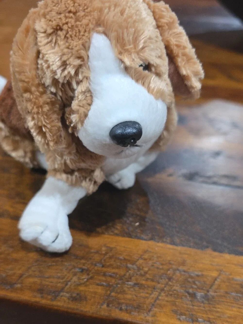 Ty Brown, White & Tan Puppy Beanie Plush